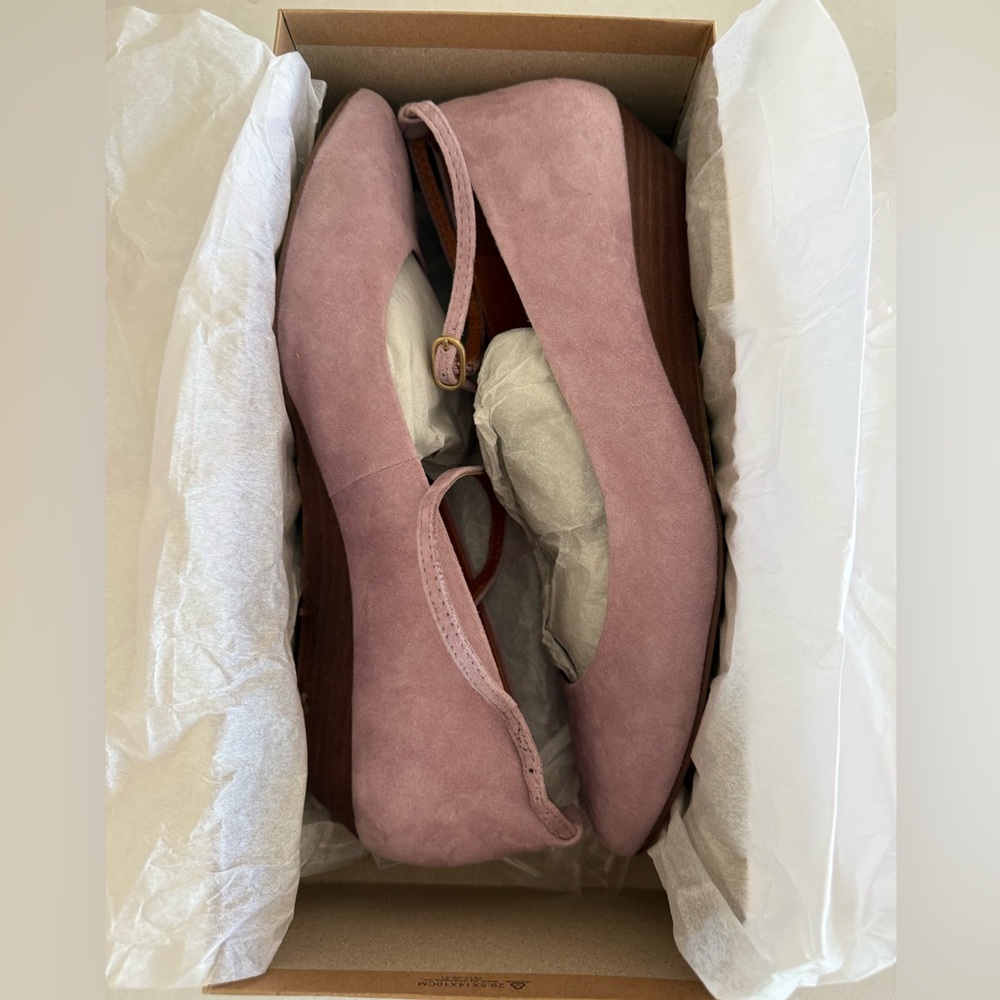 Madewell Violet Haze Mini Wedge Suede Shoes